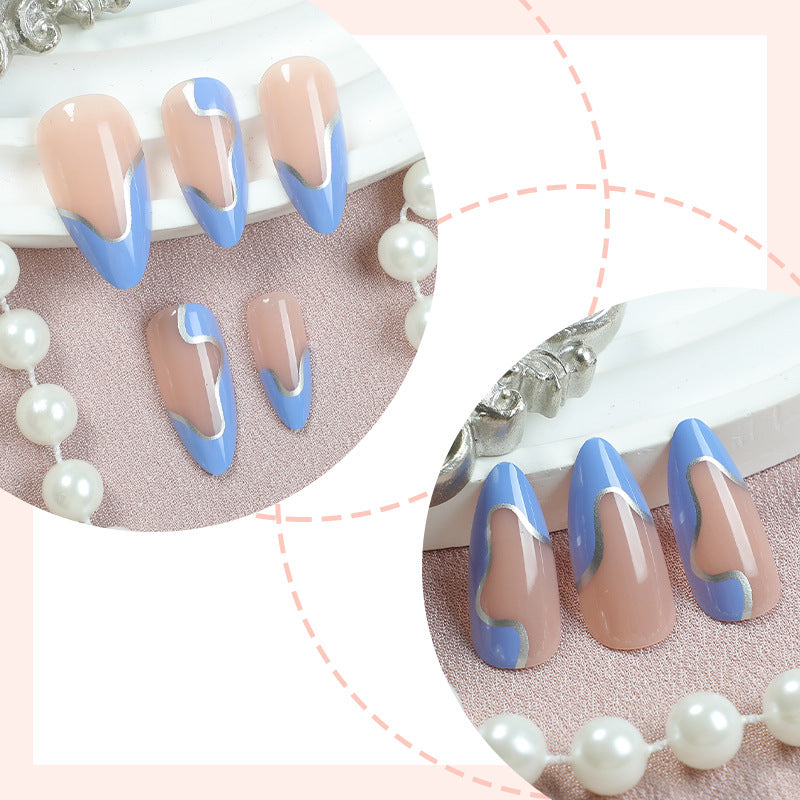 Artistic Press-On Nail Set with Modern Abstract Design Stornfield
