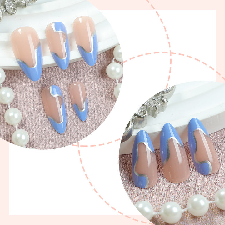 Artistic Press-On Nail Set with Modern Abstract Design Stornfield