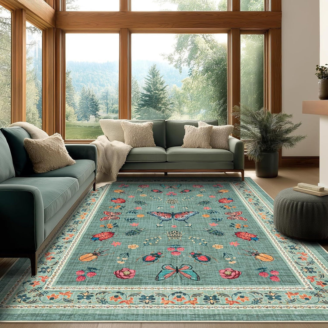 Decorative Floral Pattern Area Rug Stornfield