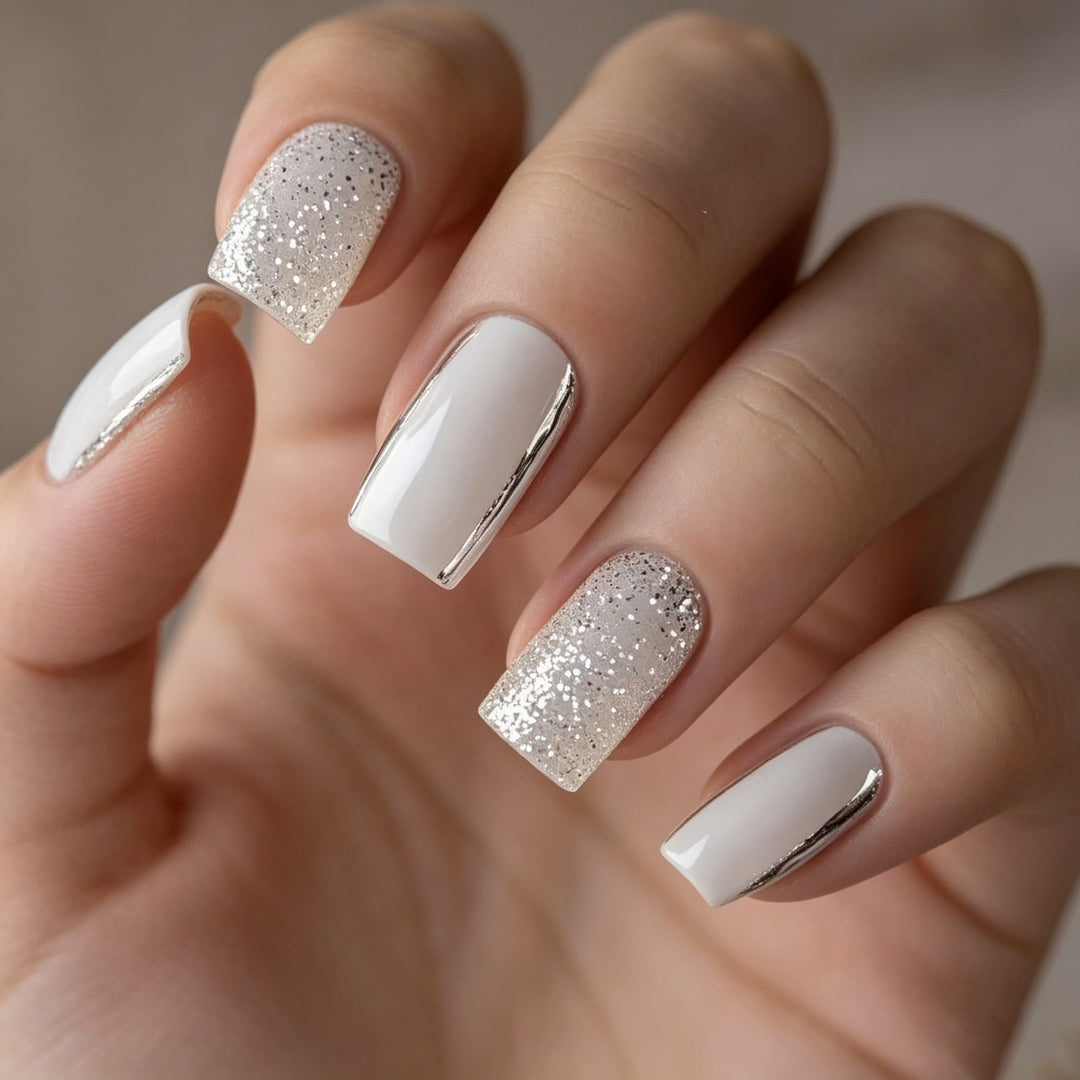Elegant Glittery Acrylic Nail Extensions Stornfield