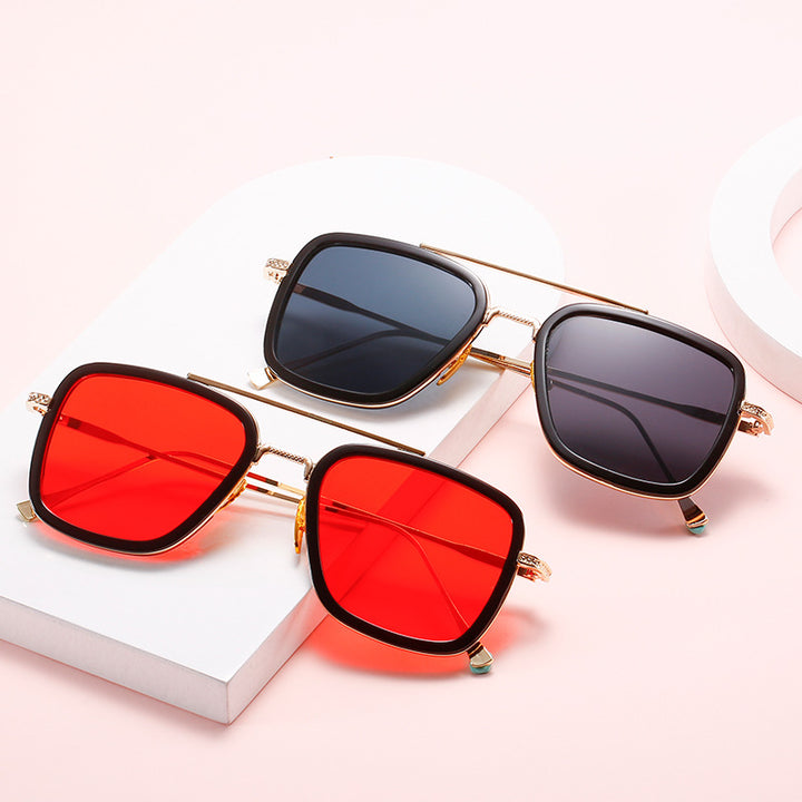 Women's fashionable square sunglasses with luxurious metal frame Stornfield