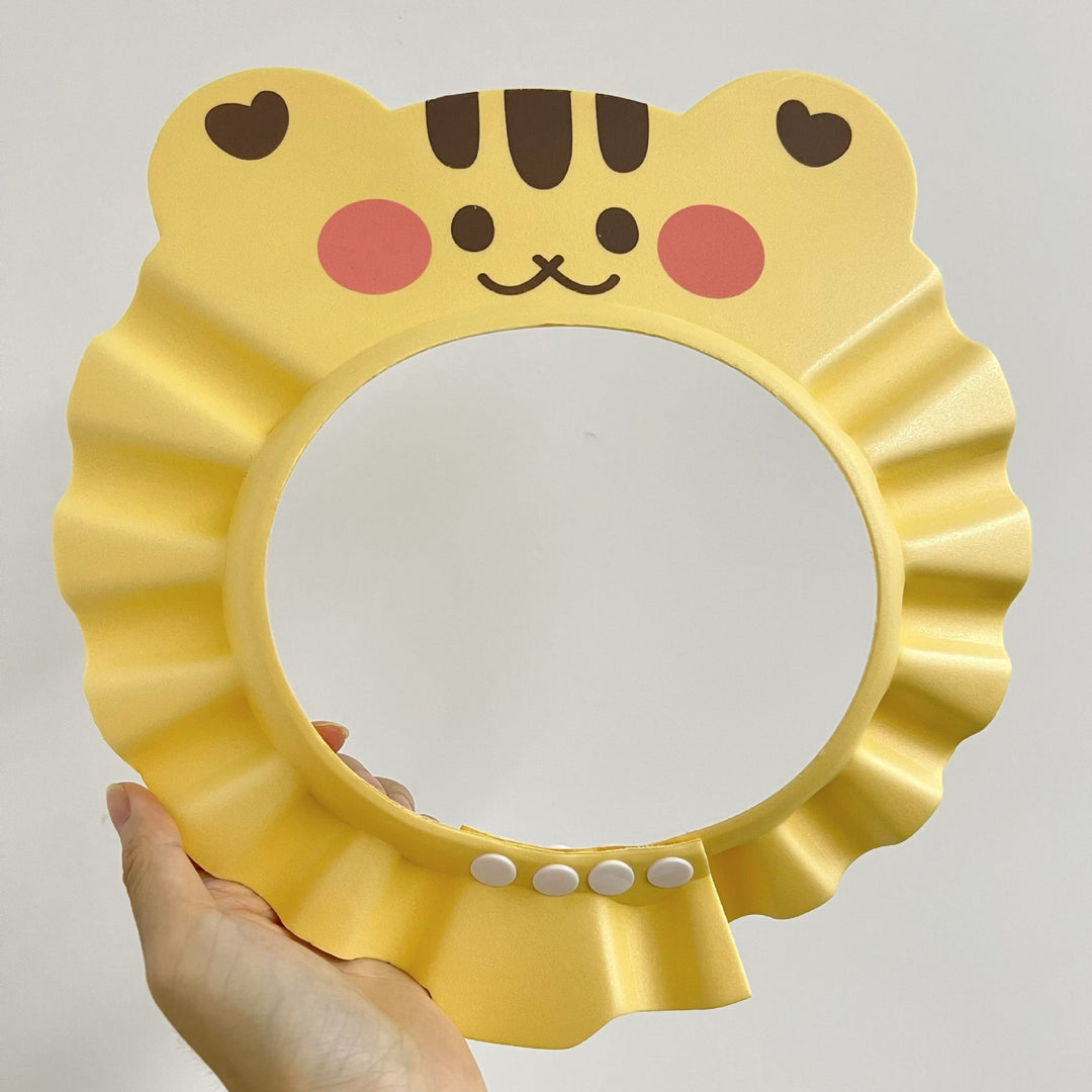 Adjustable Infant Shampoo Rinse Visor with Protective Ruffle Shield