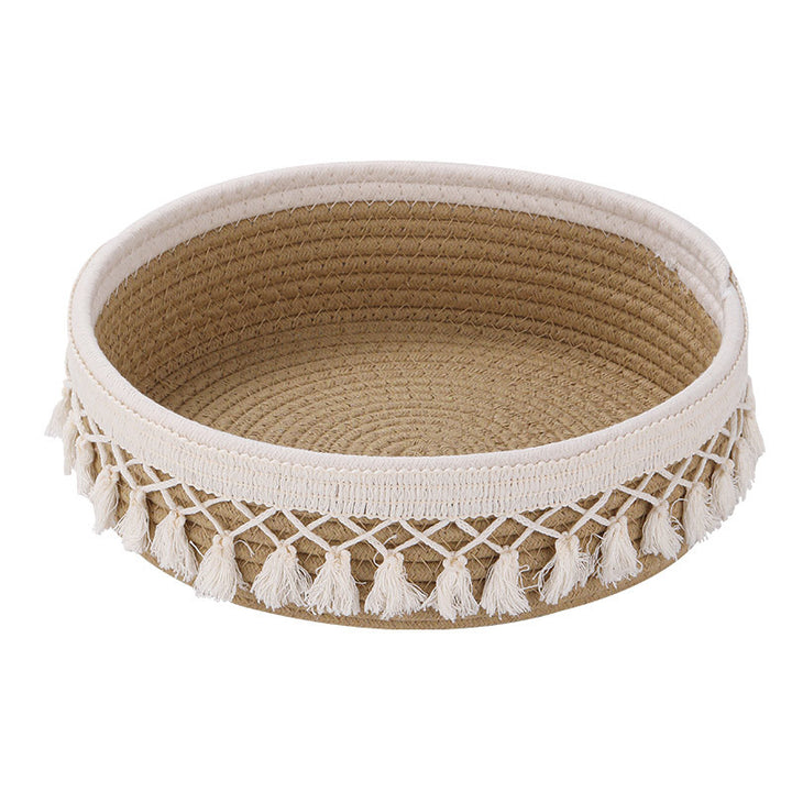 Women Decorative Storage Basket with Tassels Stornfield