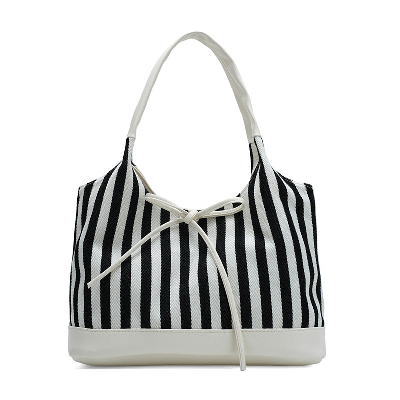 Striped Casual Tote Bag