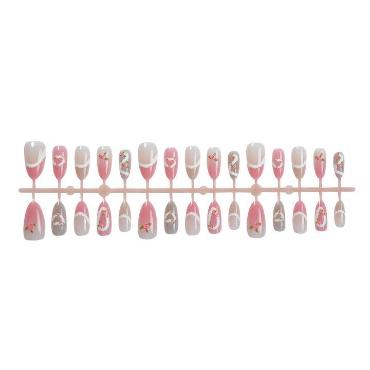 Artistic Floral Design Press-On Nail Set Stornfield