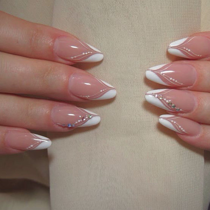 Elegant Stiletto Press-On Nails with Rhinestone Accents Stornfield