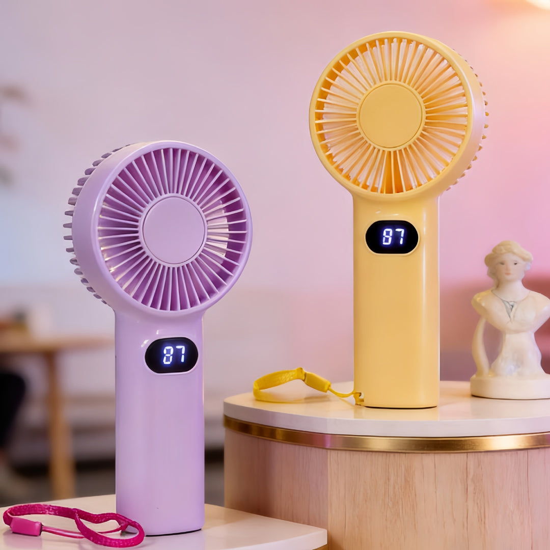 Women's Portable Mini Handheld Fan with LCD Display Stornfield
