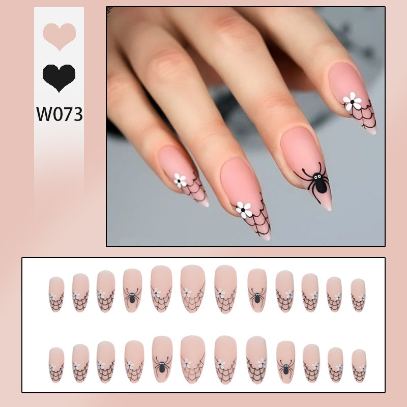 Creative artificial nails with spider web design Stornfield