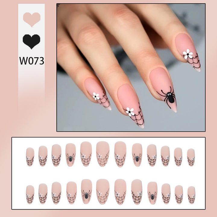 Creative artificial nails with spider web design Stornfield