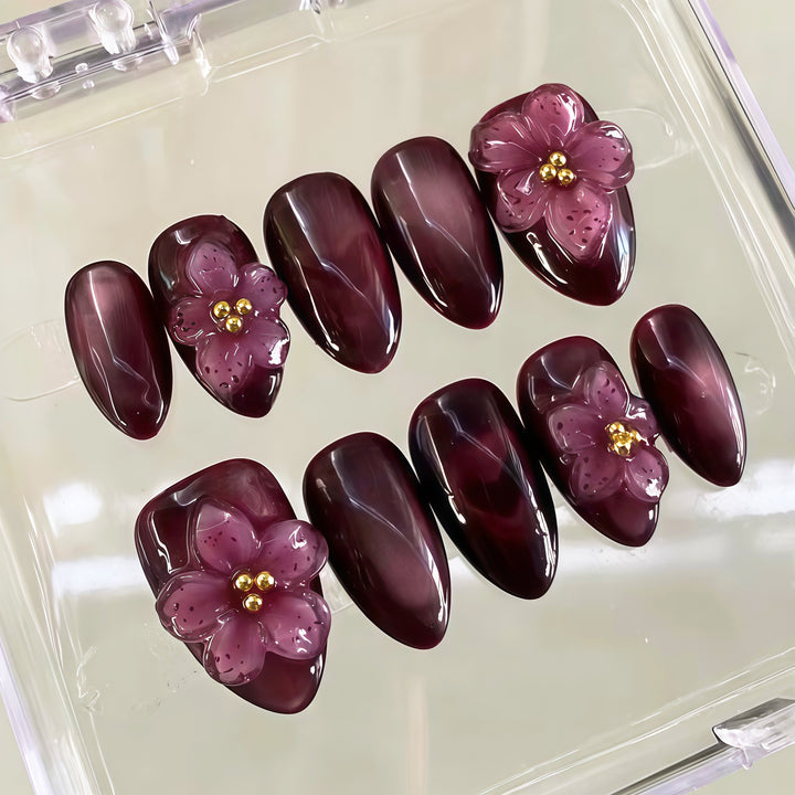 Floral Press-On Nail Set