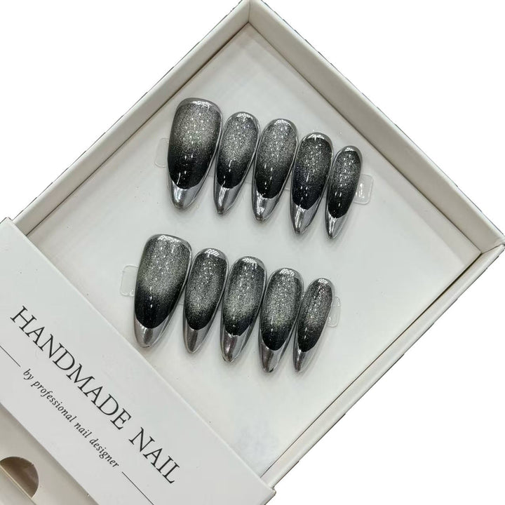 Glamorous Stiletto Press-On Nail Set with Glitter Accents