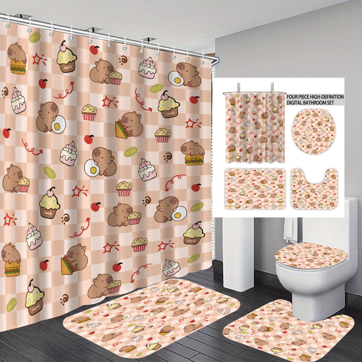 Cute Bear-Themed Four-Piece Bathroom Set Stornfield