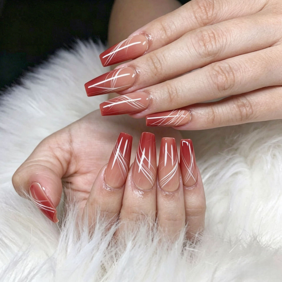 Artificial nails with modern geometric designs Stornfield