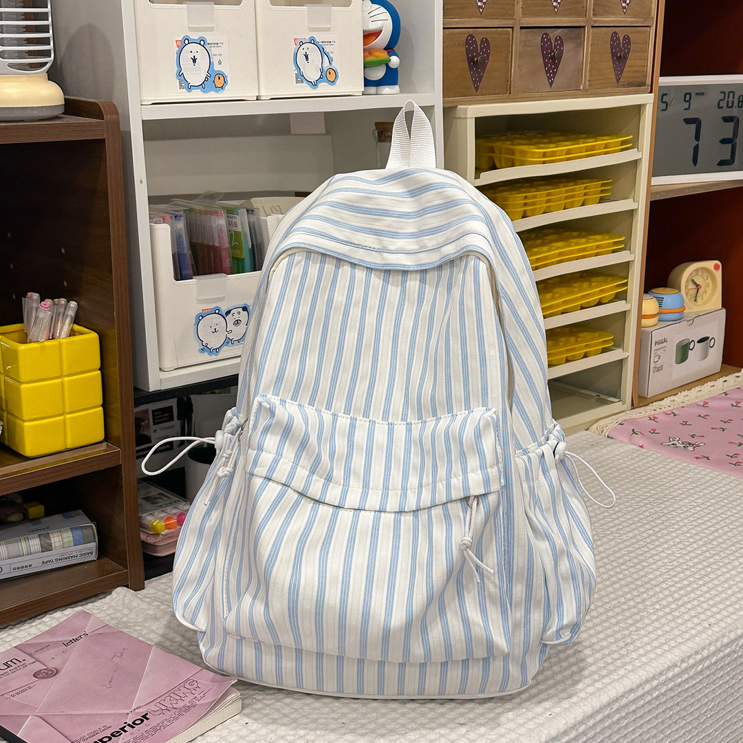 Chic Striped Canvas Backpack Stornfield
