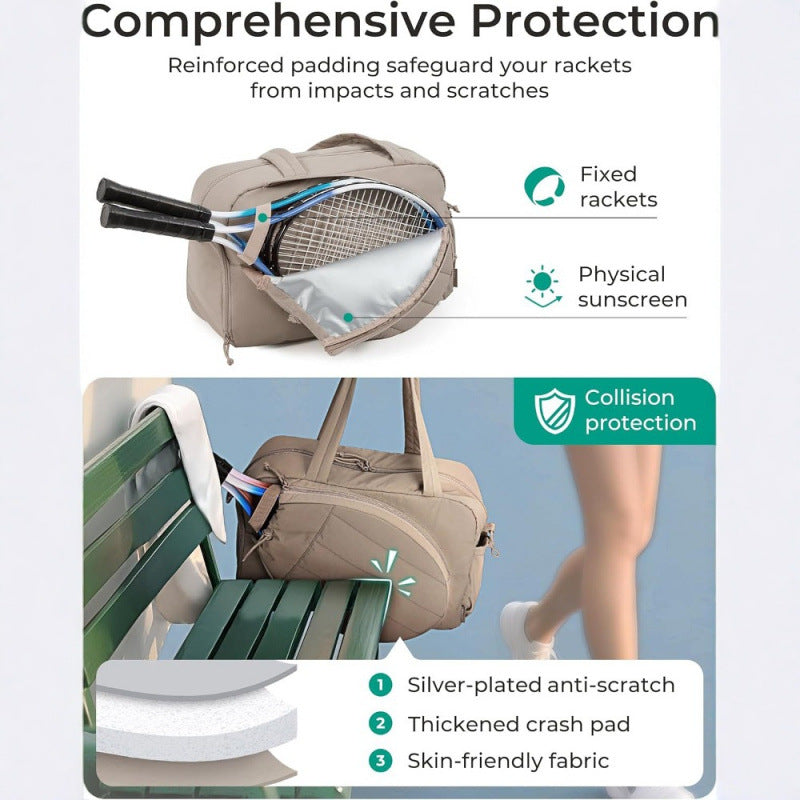 Multifunctional sports bag with integrated compartments for tennis accessories Stornfield