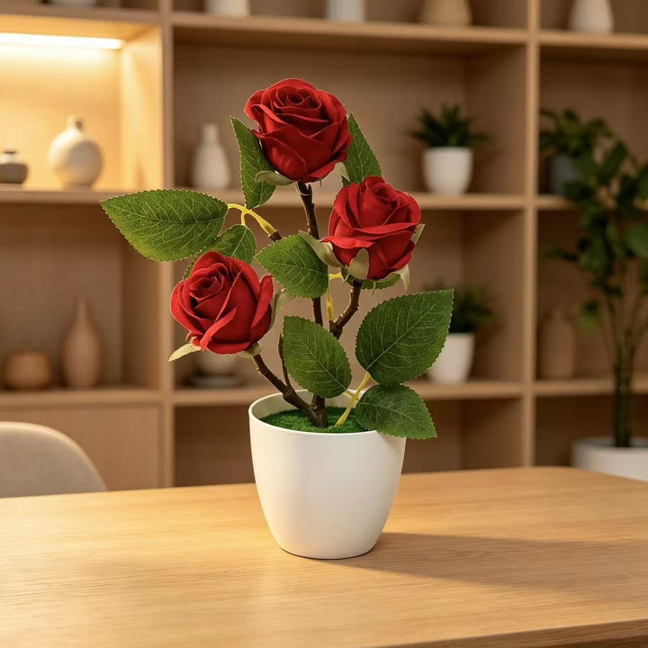 Realistic Faux Rose Plant Arrangement