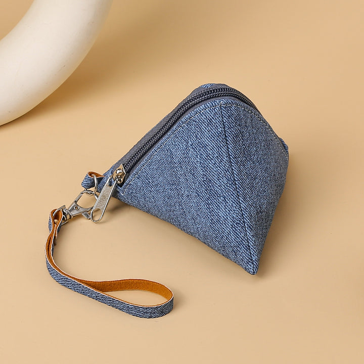 Triangle-Shaped Zippered Coin Pouch