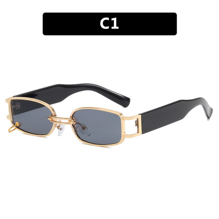 Ladies sunglasses in luxurious rectangular design with golden accents Stornfield