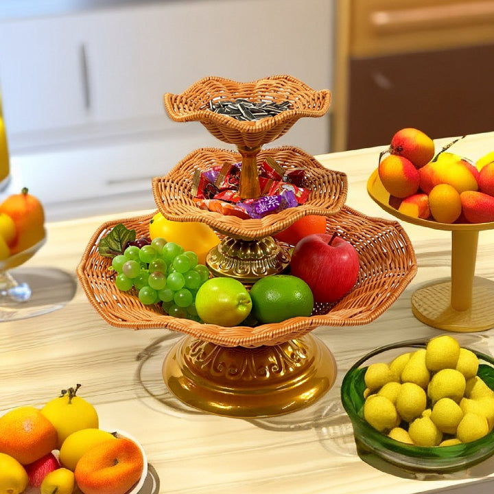 Women's elegant tray stand made of woven material Stornfield