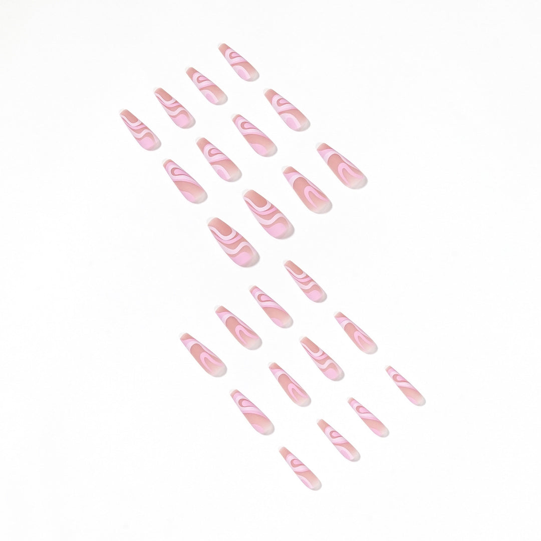 Artificial nail extensions with elegant wave design Stornfield