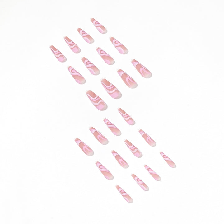 Artificial nail extensions with elegant wave design Stornfield