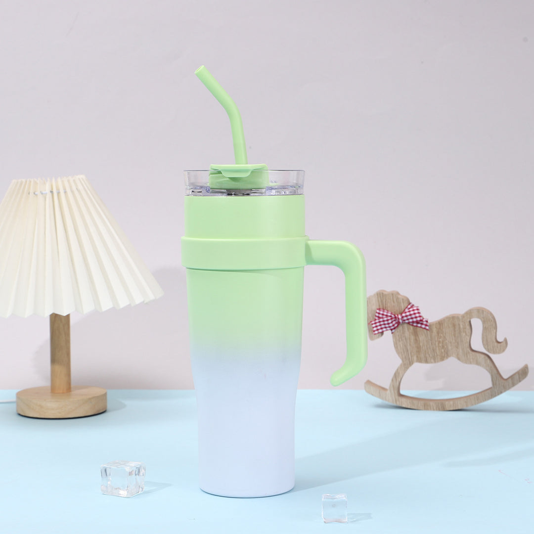 Women Insulated Mug with Plastic Handle and Integrated Straw Stornfield
