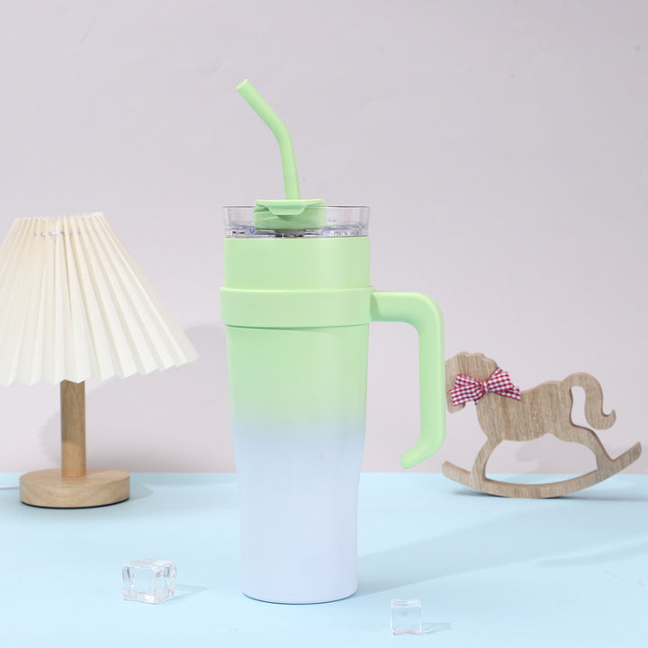 Women Insulated Mug with Plastic Handle and Integrated Straw Stornfield
