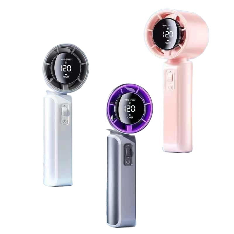 Cooling Portable Bladeless Mini Handheld Fan with Digital Speed Display Stornfield