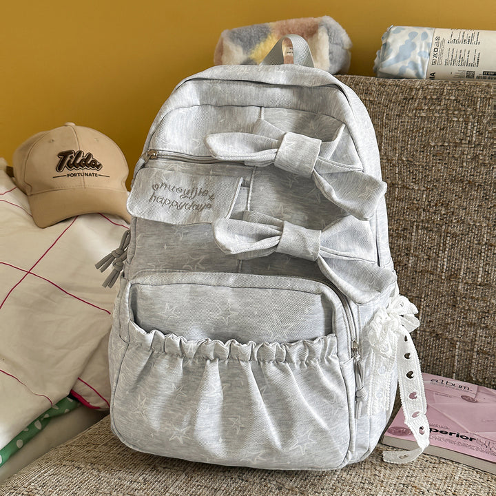 Bow-Embellished Casual Backpack Stornfield