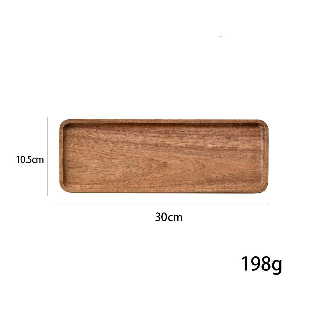 Elegant wooden serving tray with raised edge Stornfield