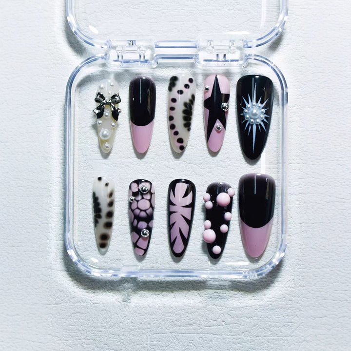 Ocean-Inspired 3D Decorative Press-On Nail Set Stornfield