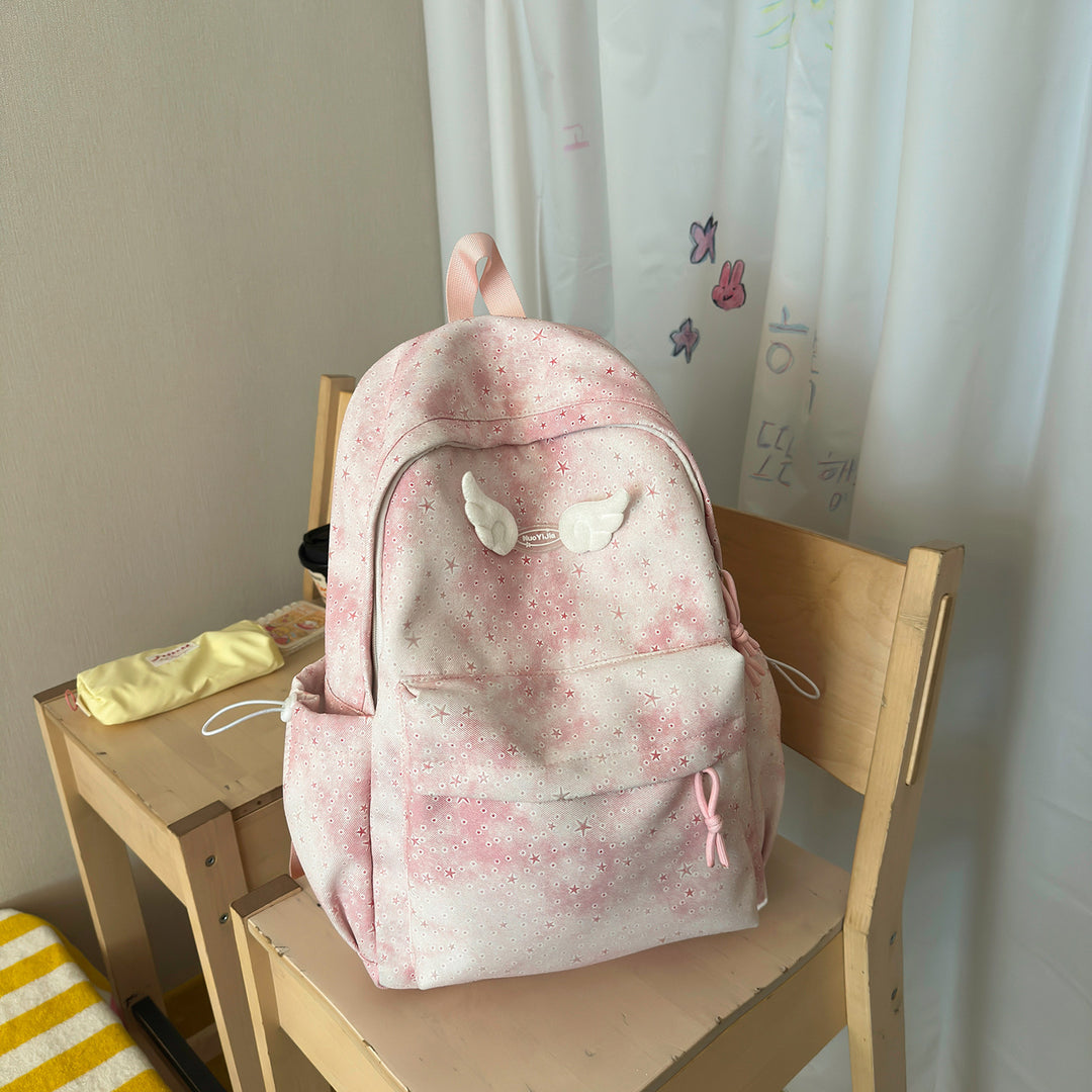 Functional Backpack with Decorative Wing Accents Stornfield