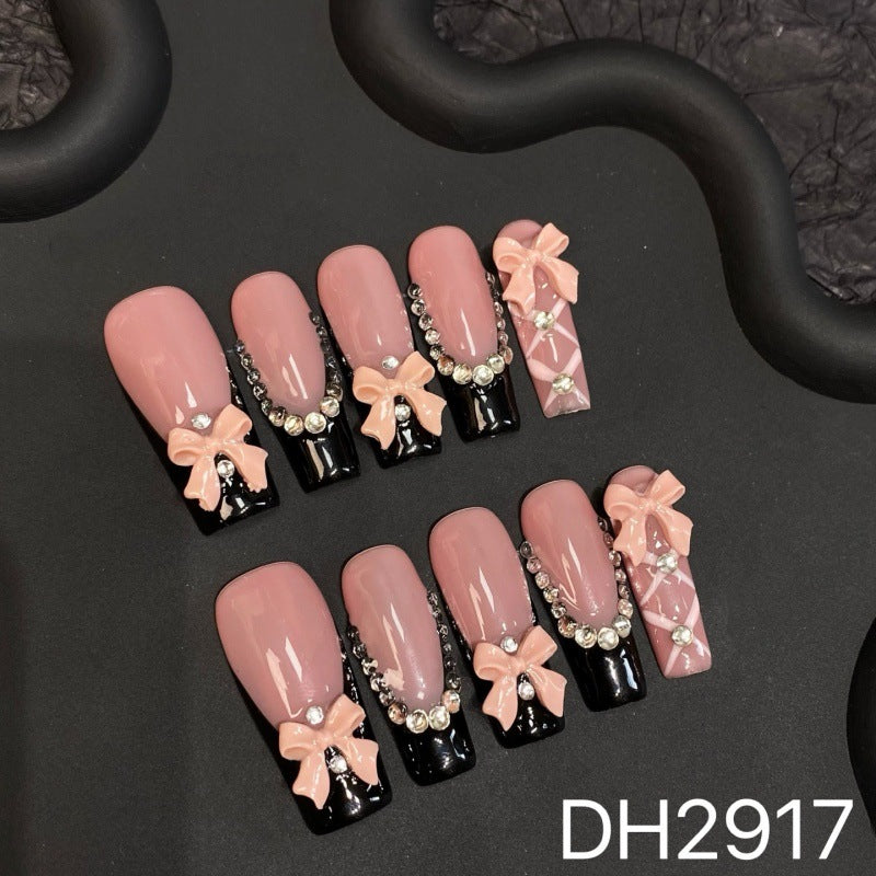 Bow-Accented Elegant Press-On Nails