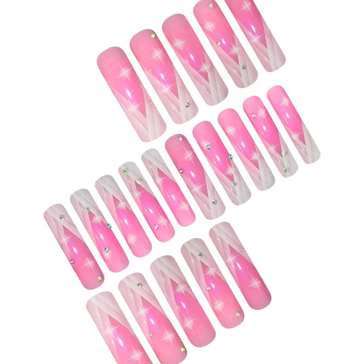 Premium Decorative Long Press-On Nail Extensions Stornfield