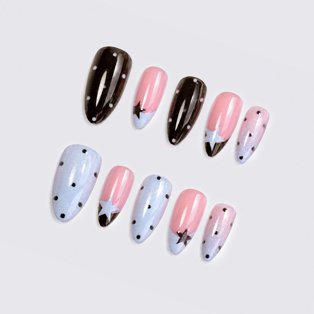 Nail art set with playful designs Stornfield