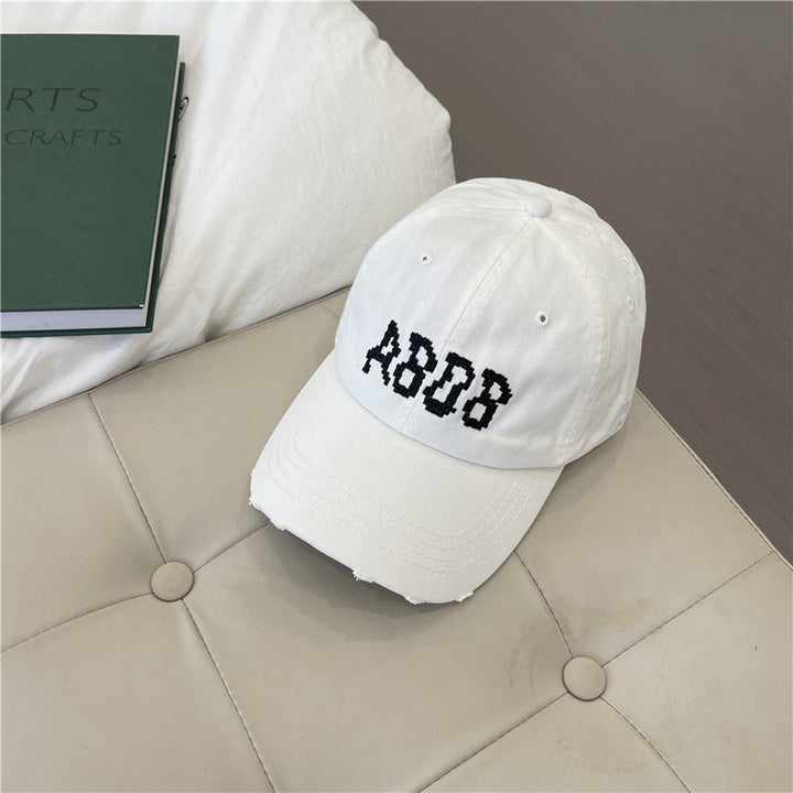 Women's Distressed Cotton Baseball Cap with Graphic Detailing Stornfield