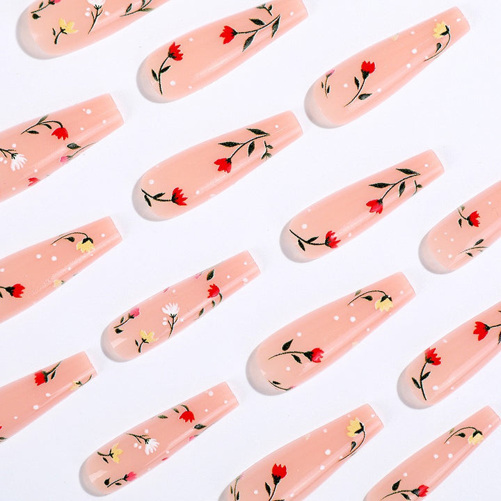 Elegant artificial nails with floral decorations Stornfield