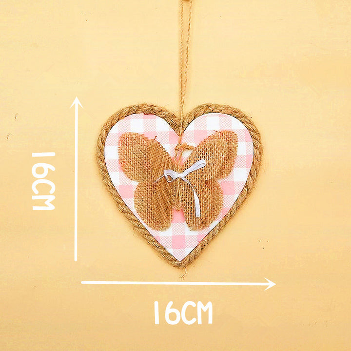 Heart-Shaped Decorative Wall Decor with Butterfly Motif