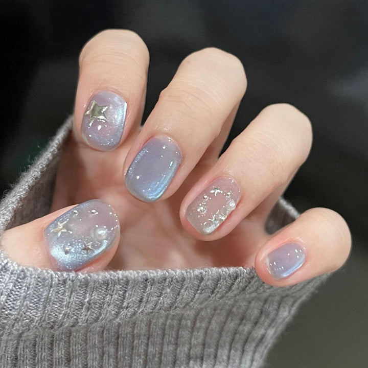 Artificial nails with shimmering star design Stornfield
