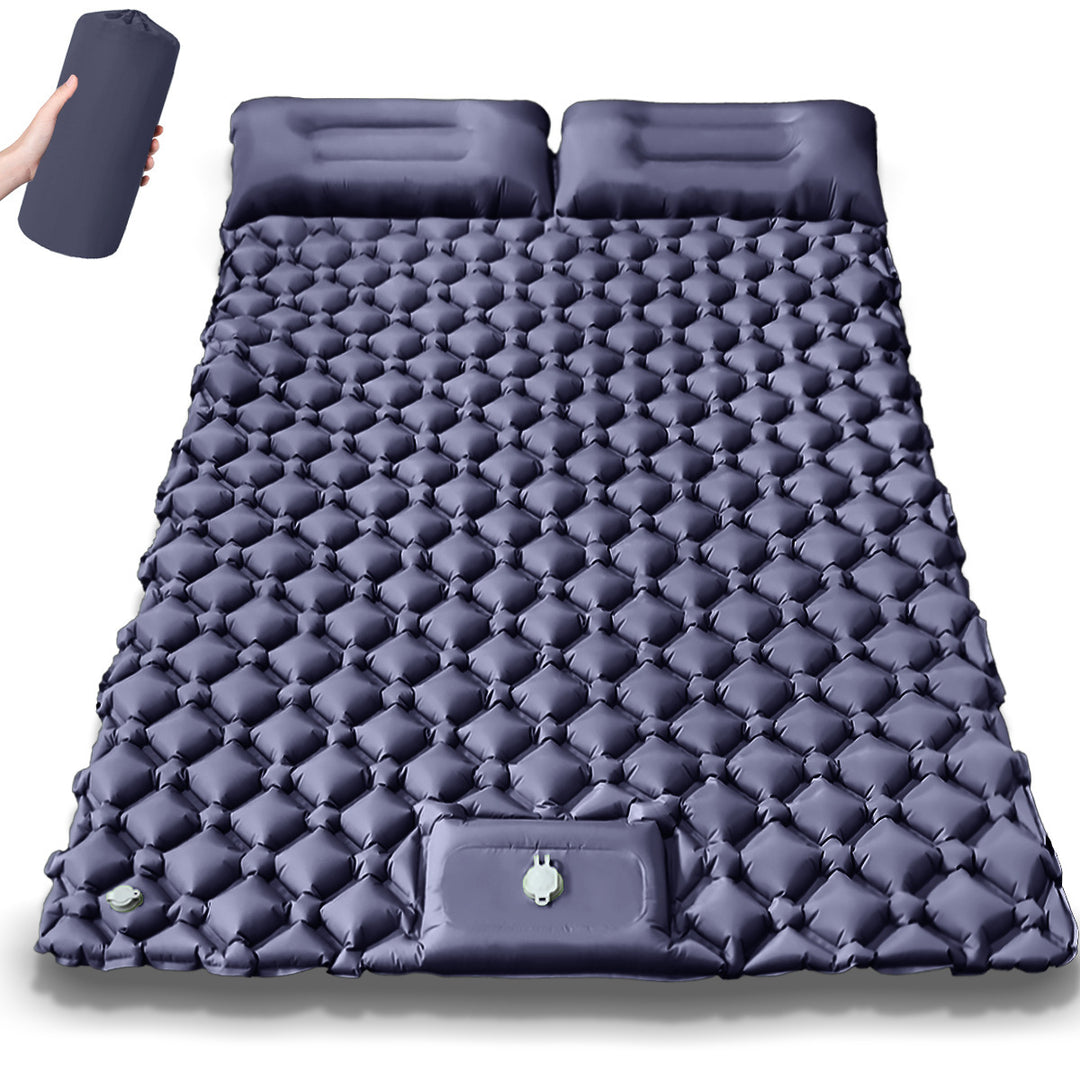 Comfortable double air mattress with integrated pillows Stornfield
