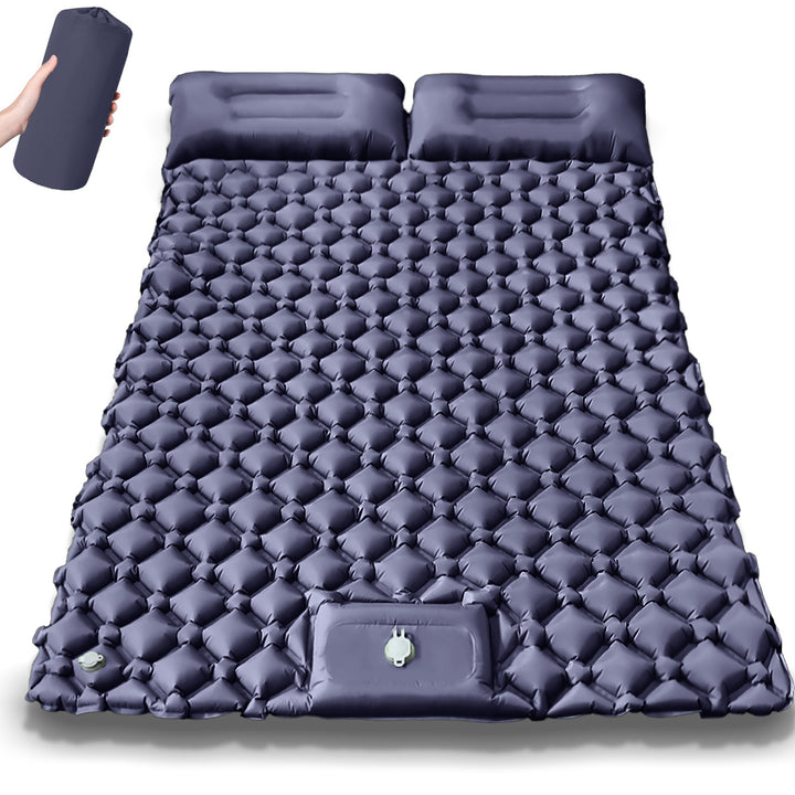 Comfortable double air mattress with integrated pillows Stornfield