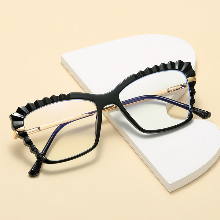 Women oversized glasses with unique wave edge design Stornfield