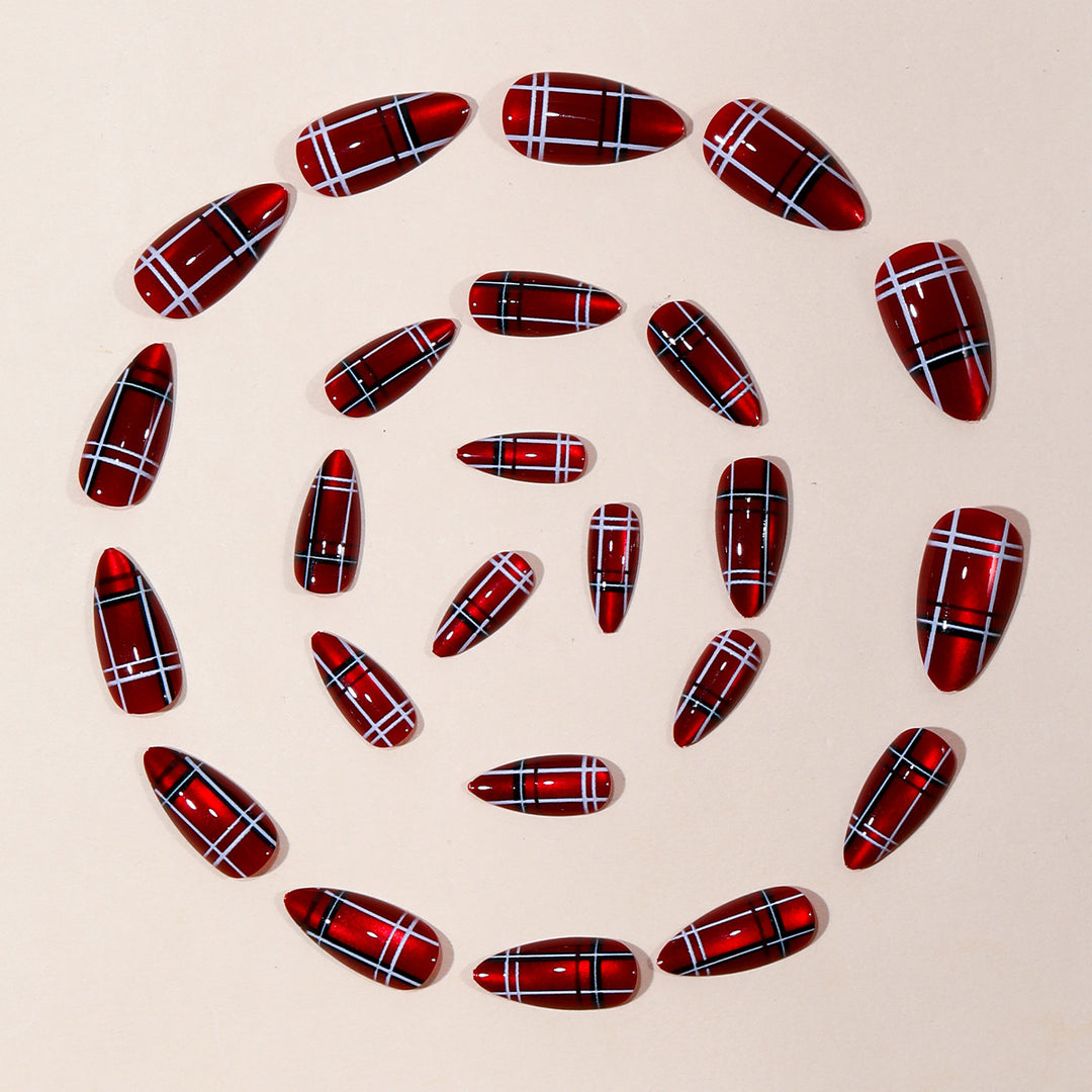 Trendy Plaid Nail Art Extensions Stornfield