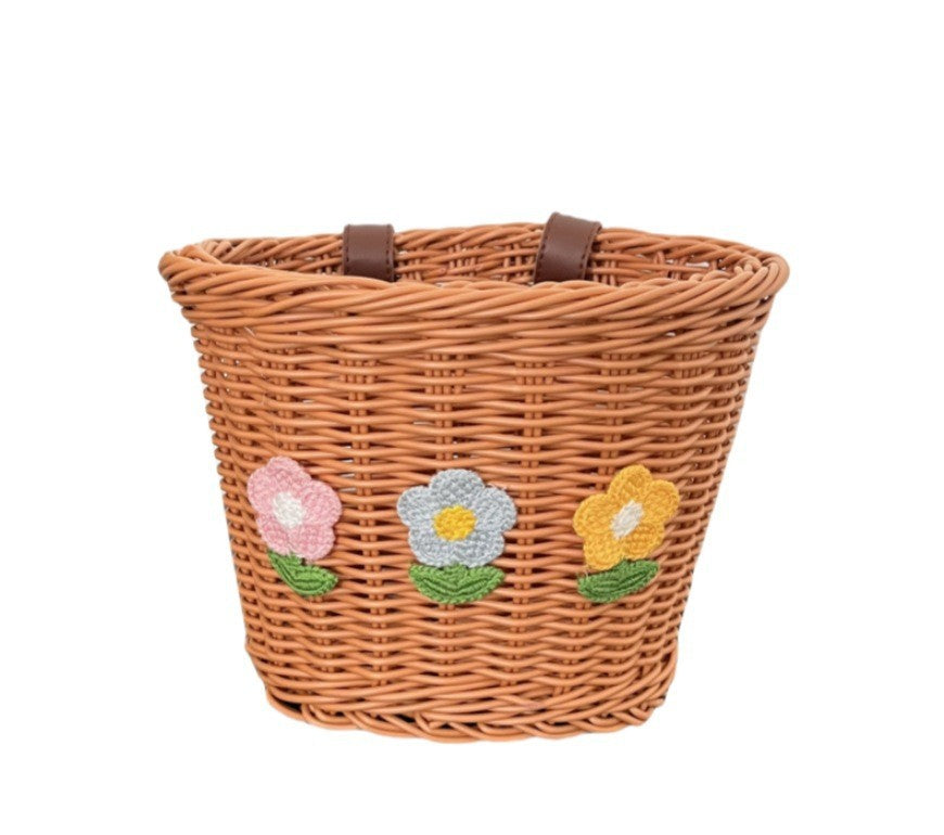 Floral Embroidered Woven Storage Basket Stornfield