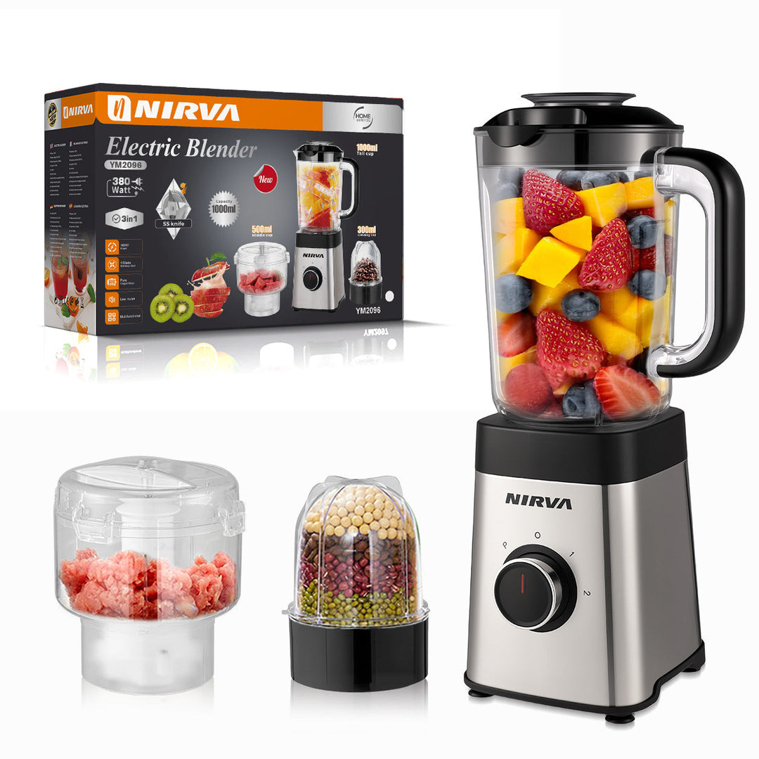 High-Power Multi-Functional Electric Blender with Chopper and Juicing Attachments Stornfield
