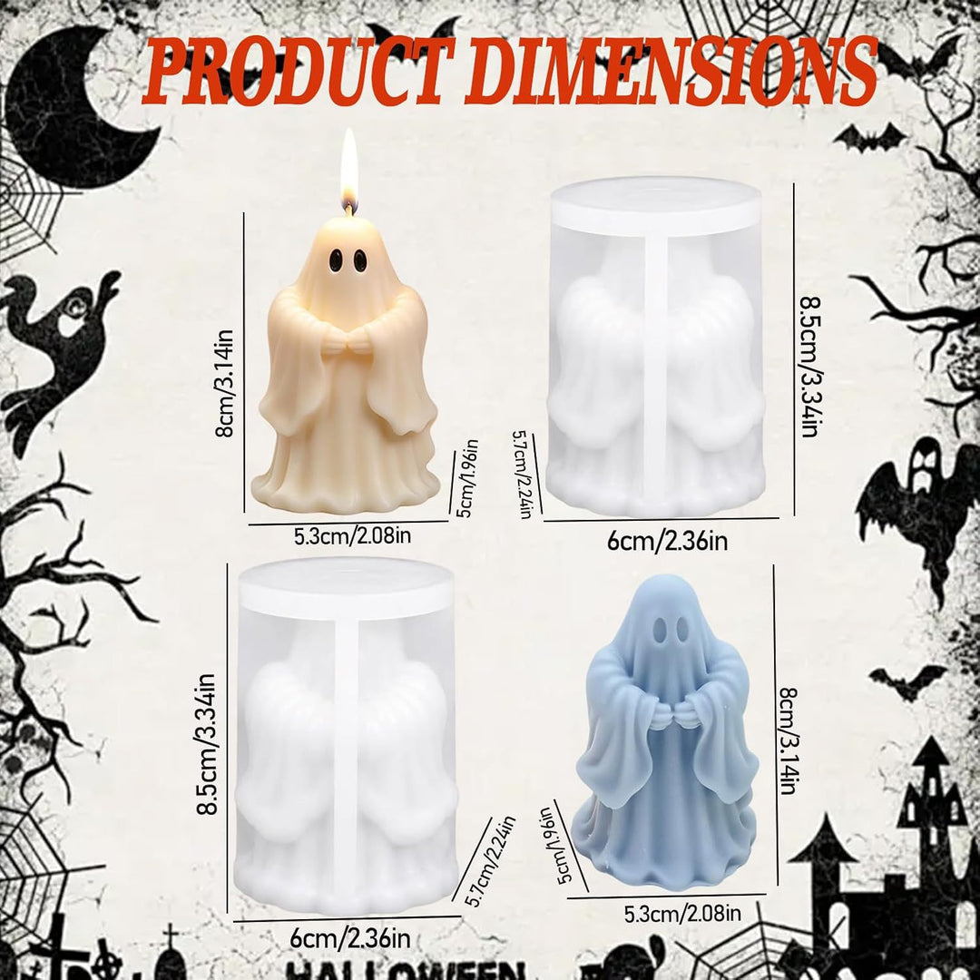Detailed silicone casting mold for ghost candles