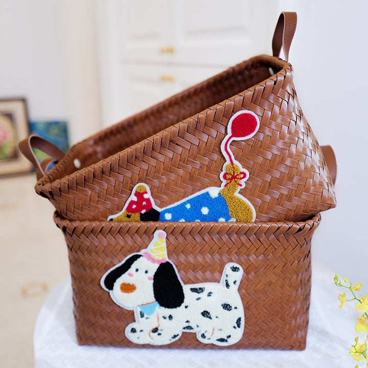 Playful storage basket with animal pattern Stornfield
