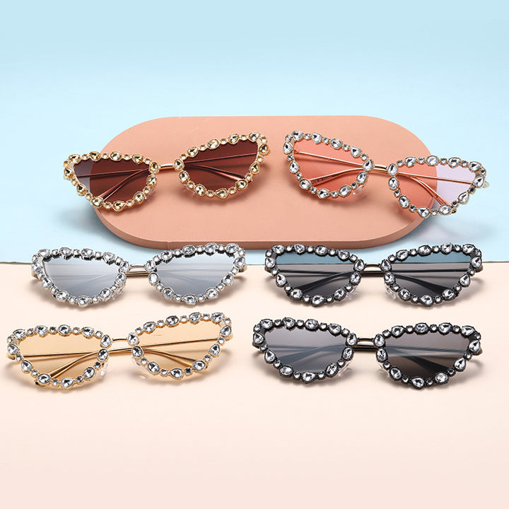 Women's Heart-Shaped Designer Sunglasses with Glamorous Crystal Frame Stornfield