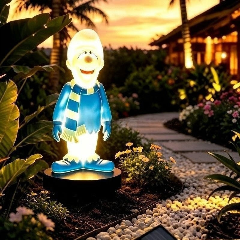 Solar-Powered Cartoon Flame Character Garden Stake Light With Acrylic Diffuser And Adjustable Ground Spike Stornfield