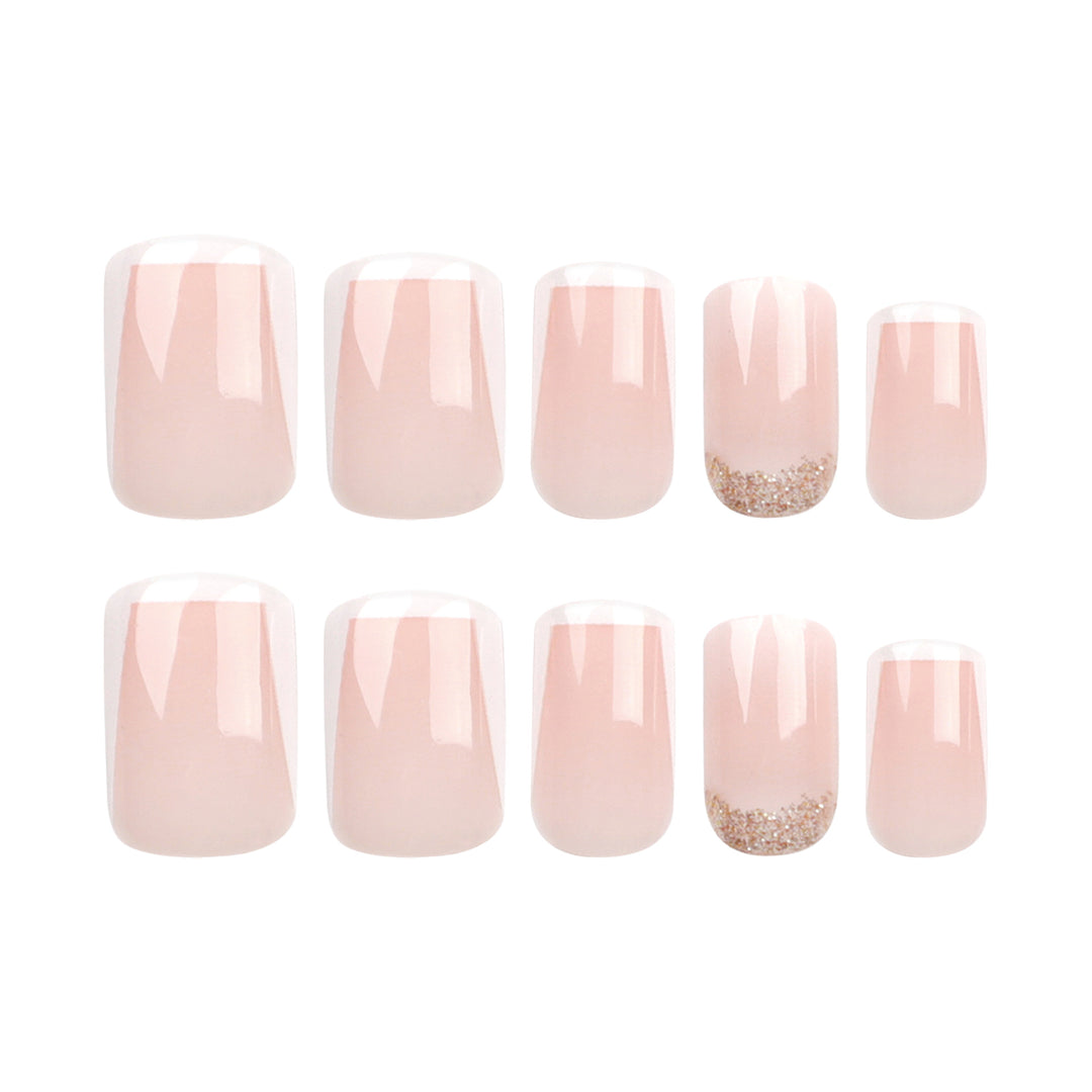 Artistic nail extensions with French design Stornfield